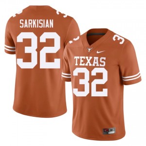Brady Sarkisian #32 Longhorns Orange Men Embroidery Jersey | Durable SEC Football Merch 46F7X740