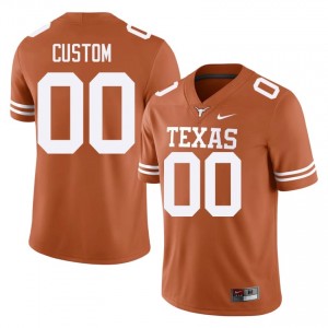 Custom #00 Texas Longhorns Orange Men Embroidery Jersey | Moisture Wicking University Football Apparel W0652598