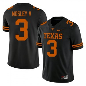 Emmett Mosley V #3 Horns Black Men Sewn Jersey | Authenticity High School Football Apparel 28M6E568