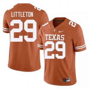 Graceson Littleton #29 Texas Athletics Orange Men Embroidery Jersey | Genuine NCAA Football Uniform 68406q47