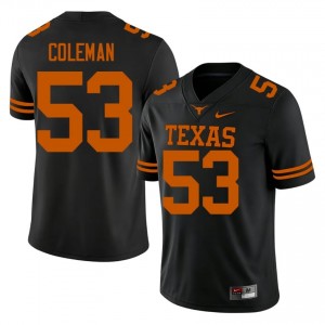 Isaiah Coleman #53 UT Longhorns Black Men Sewn Jersey | Limited University Football Merch A7587N55