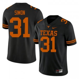 James Simon #31 Texas Horns Black Men Sewn Jersey | Authentic High School Football Merch V40XIr56