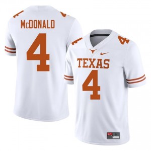 Jelani McDonald #4 Horns White Men Stitched Jersey | Exclusive College Football Uniform 8pwE5u99