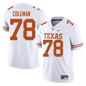 Jordan Coleman #78 Longhorns White Men Stitched Jersey | Elite High School Football Wear 0p488873