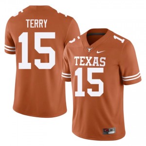 Justus Terry #15 UT Longhorns Orange Men Embroidery Jersey | Elite High School Football Apparel HgT6B346