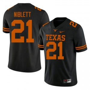 Ryan Niblett #21 Texas Longhorns Black Men Stitch Jersey | Officially Licensed SEC Football Merch p5Iu4G16