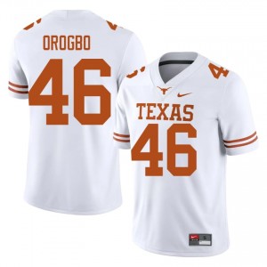Smith Orogbo #46 Texas Longhorns White Men Stitched Jersey | Genuine NCAA Football Wear C6747537