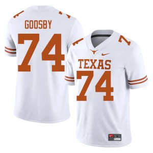 Trevor Goosby #74 Texas Longhorns White Men Stitched Jersey | Pro Cut NCAA Football Gear yT6yx788