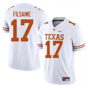 Xavier Filsaime #17 Texas Athletics White Men Stitched Jersey | Essential NCAA Football Merch 2E532532