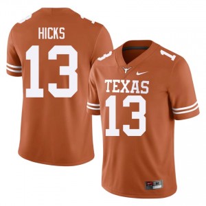 Zelus Hicks #13 Texas Horns Orange Men Embroidery Jersey | Timeless SEC Football Wear 485Sk479