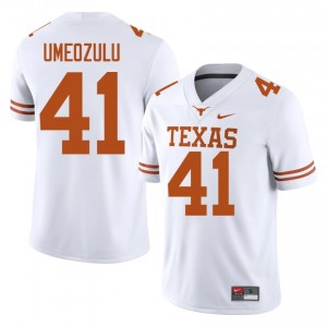 Ziky Umeozulu #41 Longhorns White Men Stitched Jersey | Standout University Football Edition 8453dh14
