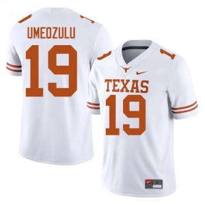 Zina Umeozulu #19 Longhorns White Men Stitched Jersey | Elite Thread SEC Football Gear 0UaMG635