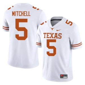 Adonai Mitchell #5 Texas Longhorns White Men Stitched Jersey | Authenticity High School Football Uniform 3p2s5r66