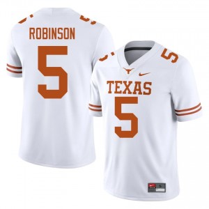 Bijan Robinson #5 Texas Longhorns White Men Stitched Jersey | Premium NCAA Football Edition Ie771220
