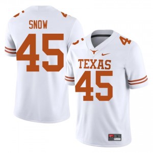 Darius Snow #45 Texas Longhorns White Men Stitched Jersey | Timeless SEC Football Merchandise QA4r8J47