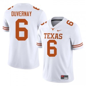 Devin Duvernay #6 Texas Athletics White Men Stitched Jersey | Licensed University Football Wear 868m0296