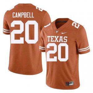 Earl Campbell #20 Texas Longhorns Orange Men Embroidery Jersey | Authentic High School Football Merchandise 6dDF1I34
