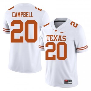 Earl Campbell #20 Horns White Men Stitched Jersey | Limited University Football Merch 12y3Q148