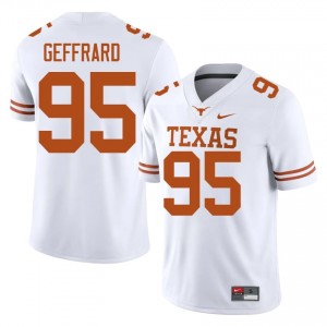 Ian Geffrard #95 Texas Longhorns White Men Stitched Jersey | Authentic High School Football Gear R84TS216