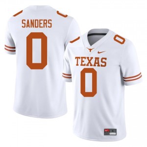 Ja'Tavion Sanders #0 Texas Athletics White Men Stitched Jersey | Pro-Grade College Football Merch 07c6F390