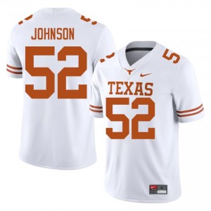 James Johnson #52 Horns White Men Stitched Jersey | Officially Licensed SEC Football Gear 1KBjLV95