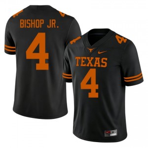 Jermaine Bishop Jr. #4 Texas Horns Black Men Sewn Jersey | Elite Thread SEC Football Uniform RUL4Pt69