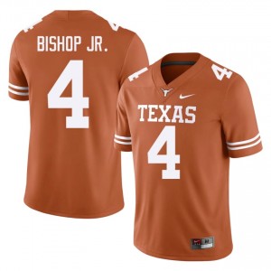 Jermaine Bishop Jr. #4 UT Longhorns Orange Men Embroidery Jersey | Authentic High School Football Edition 7u2kT472