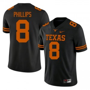 Kade Phillips #8 Texas Athletics Black Men Stitch Jersey | Timeless SEC Football Merchandise FQ8U3I21