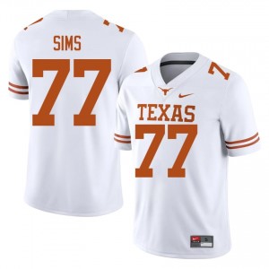 Kenneth Sims #77 Horns White Men Stitched Jersey | Gameday College Football Apparel 1FH42R52