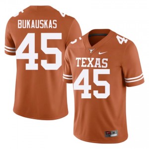 Mikey Bukauskas #45 Longhorns Orange Men Embroidery Jersey | Authentic High School Football Apparel 8Vw3HO38