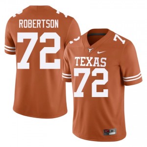 Nicolas Robertson #72 Longhorns Orange Men Embroidery Jersey | 2026 Season NCAA Football Merchandise 3I8BI330