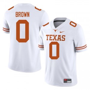 Raleek Brown #0 Horns White Men Stitched Jersey | Premium NCAA Football Uniform 40hX4195