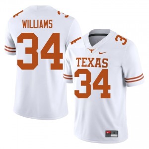 Ricky Williams #34 Texas Athletics White Men Stitched Jersey | Alumni High School Football Apparel NN5Im575