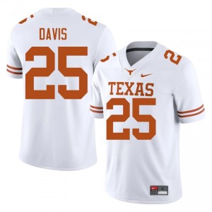 Toray Davis #25 Longhorns White Men Stitched Jersey | Authenticity High School Football Merchandise 3s01gy12