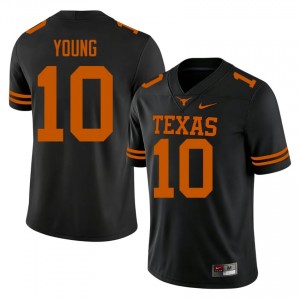 Vince Young #10 Longhorns Black Men Stitch Jersey | Authenticity High School Football Wear 7wA6V893