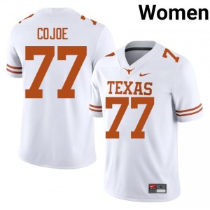 Andre Cojoe #77 Texas Longhorns White Women Stitched Jersey | Essential NCAA Football Merchandise 201Vxa92