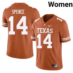 Brad Spence #14 Horns Orange Women Embroidery Jersey | Essential NCAA Football Uniform 71P5t371