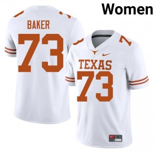 Brandon Baker #73 Texas Athletics White Women Stitched Jersey | Gameday College Football Wear O6oxIW12