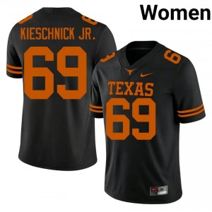 Brooks Kieschnick Jr. #69 Texas Athletics Black Women Stitch Jersey | Elite High School Football Gear i2V82c17