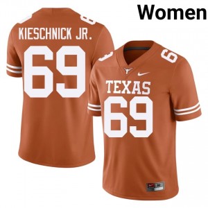 Brooks Kieschnick Jr. #69 Texas Longhorns Orange Women Embroidery Jersey | Pro-Grade College Football Apparel 28720036