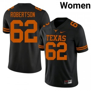 Connor Robertson #62 Texas Longhorns Black Women Stitch Jersey | Timeless SEC Football Merch q6285p64