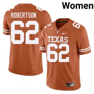 Connor Robertson #62 Texas Longhorns Orange Women Embroidery Jersey | Authenticity High School Football Wear m6412787