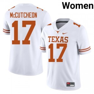 Daylan McCutcheon #17 Texas Longhorns White Women Stitched Jersey | Standout University Football Wear O0767J25