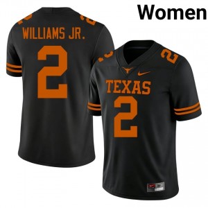 Derek Williams Jr. #2 UT Longhorns Black Women Sewn Jersey | Genuine NCAA Football Uniform r1Oe5p87