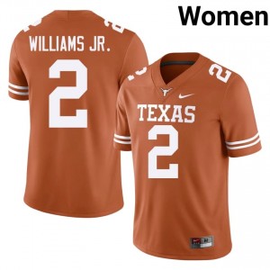 Derek Williams Jr. #2 Horns Orange Women Embroidery Jersey | Officially Licensed SEC Football Edition R1E5It43