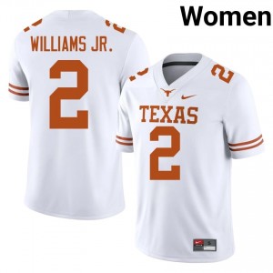 Derek Williams Jr. #2 Texas Athletics White Women Stitched Jersey | Pro-Grade College Football Apparel 41f35280