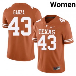Eric Garza #43 UT Longhorns Orange Women Embroidery Jersey | Durable SEC Football Wear 1XTH3452
