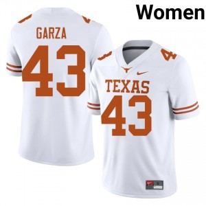 Eric Garza #43 Texas Longhorns White Women Stitched Jersey | Iconic College Football Merchandise 0Xd38846