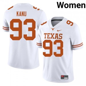 Hero Kanu #93 Texas Athletics White Women Stitched Jersey | 2026 SEC Football Apparel 13W10y28