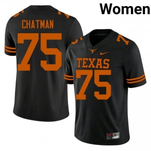 Jaydon Chatman #75 Texas Horns Black Women Sewn Jersey | 2026 SEC Football Uniform IR43P084